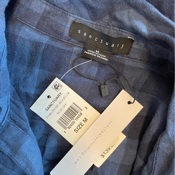 Sanctuary Blue Checked Wrap Dress - Picture 5 of 9